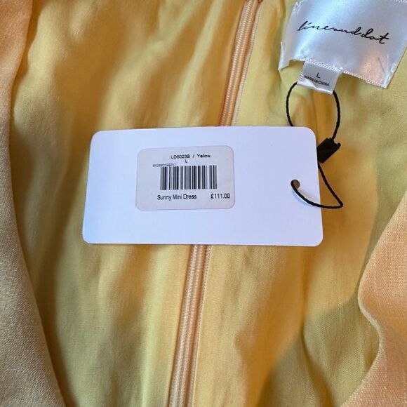 Line And Dot Sunny Ruched Cutout Mini Dress In Yellow - Women's Size Large - Picture 15 of 15
